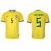 Tanie Strój piłkarski Brazylia Casemiro #5 Koszulka Podstawowej MŚ 2022 Krótkie Rękawy